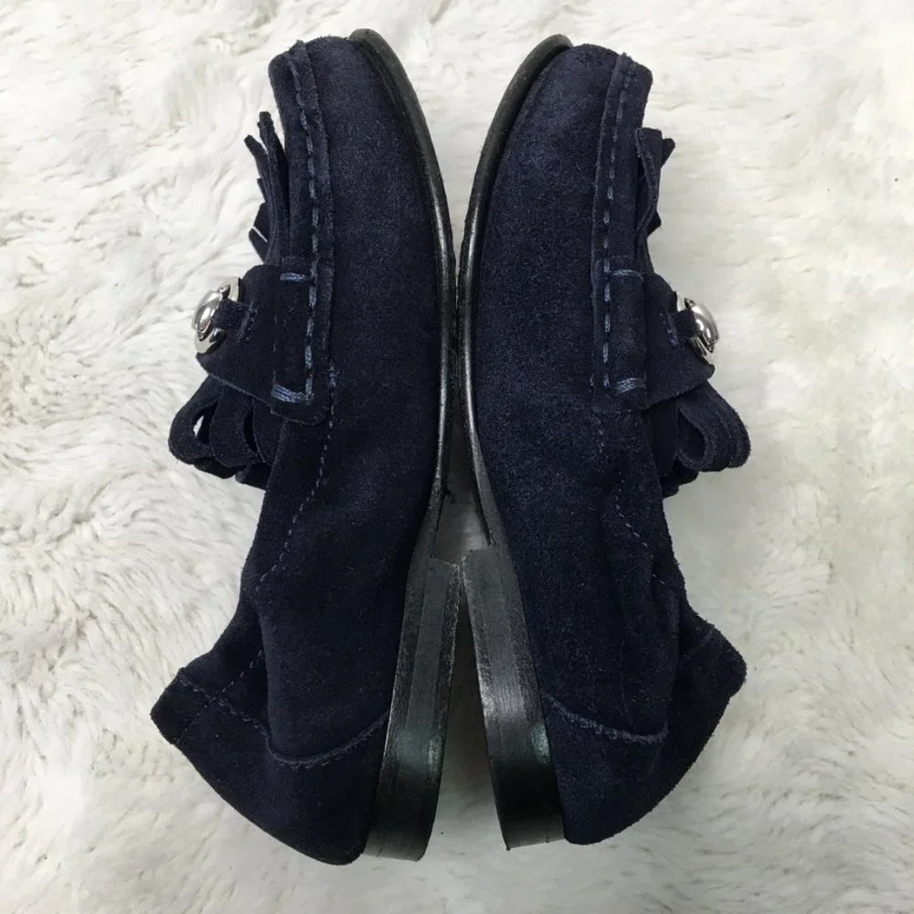 Gucci Toddler Boy Blue Horsebit Suede Slip on Shoes Size 26 / 9.5 US